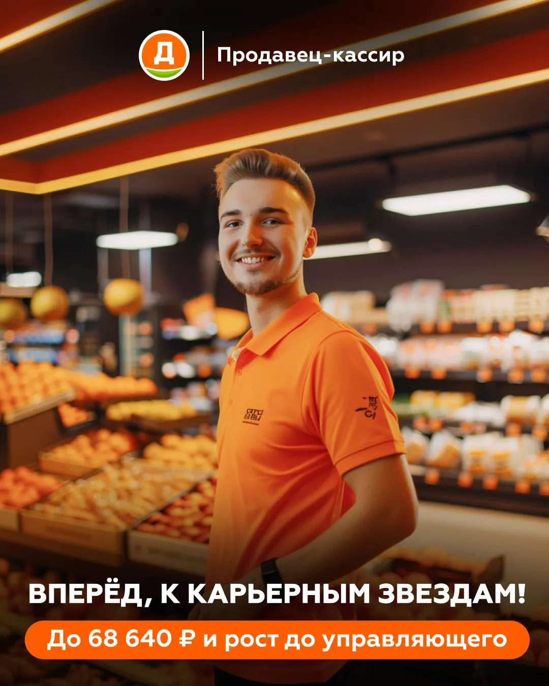 Продавец-кассир «Дикси» на рабочем месте в Березняках